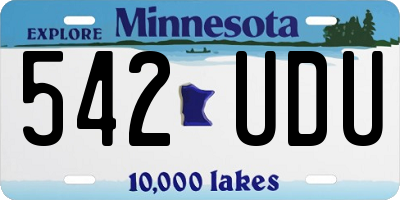 MN license plate 542UDU