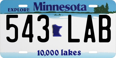 MN license plate 543LAB