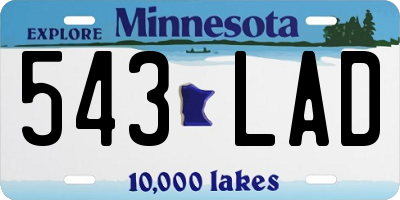 MN license plate 543LAD