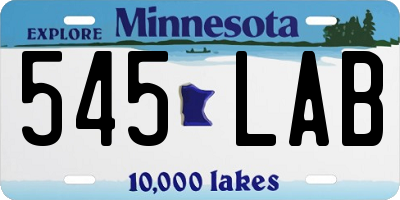 MN license plate 545LAB
