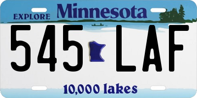 MN license plate 545LAF