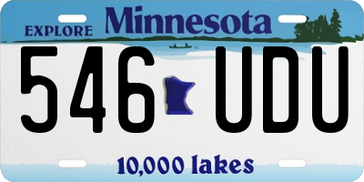 MN license plate 546UDU