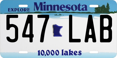 MN license plate 547LAB