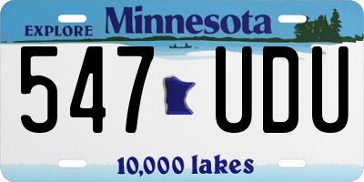 MN license plate 547UDU