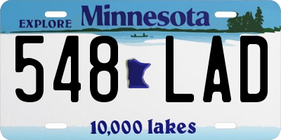 MN license plate 548LAD