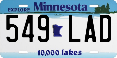 MN license plate 549LAD