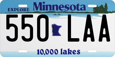 MN license plate 550LAA