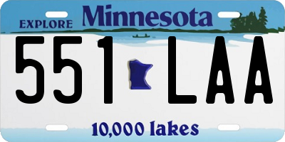 MN license plate 551LAA