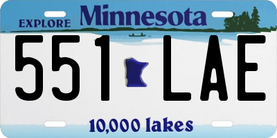 MN license plate 551LAE
