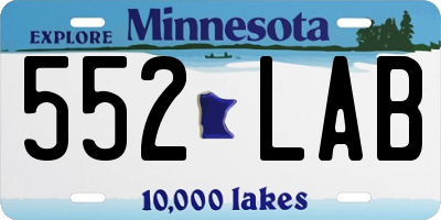 MN license plate 552LAB