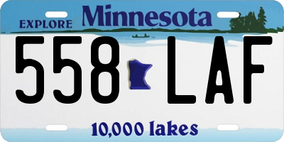 MN license plate 558LAF