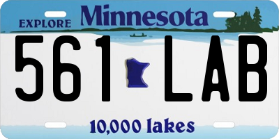MN license plate 561LAB