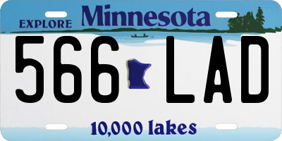 MN license plate 566LAD