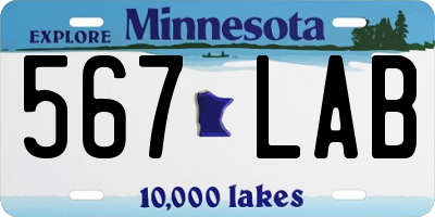 MN license plate 567LAB