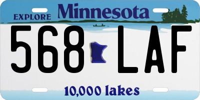 MN license plate 568LAF