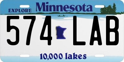 MN license plate 574LAB