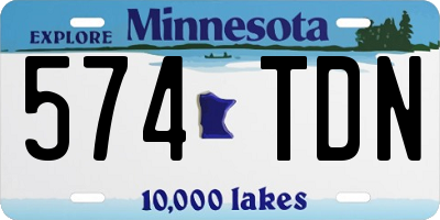 MN license plate 574TDN