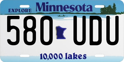 MN license plate 580UDU