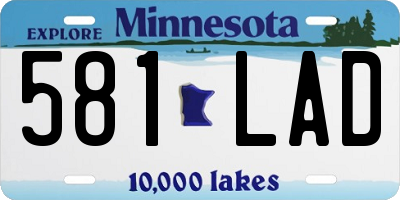 MN license plate 581LAD