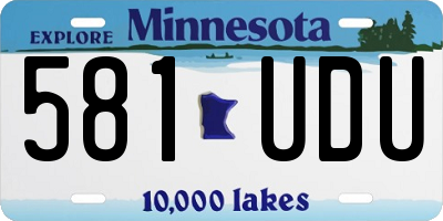 MN license plate 581UDU
