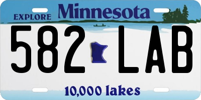 MN license plate 582LAB