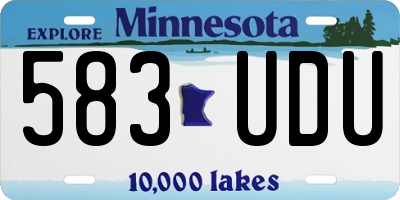 MN license plate 583UDU