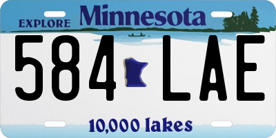 MN license plate 584LAE