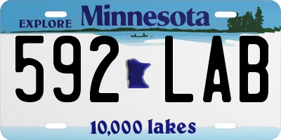 MN license plate 592LAB