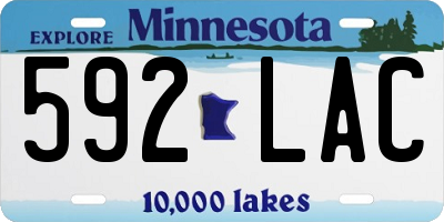 MN license plate 592LAC