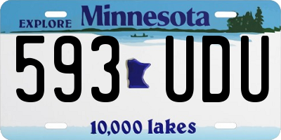 MN license plate 593UDU