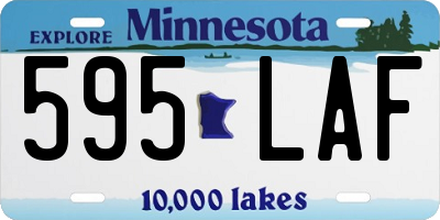 MN license plate 595LAF