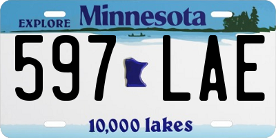 MN license plate 597LAE
