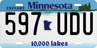 MN license plate 597UDU