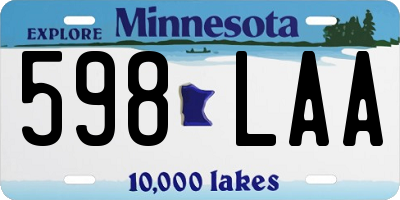 MN license plate 598LAA