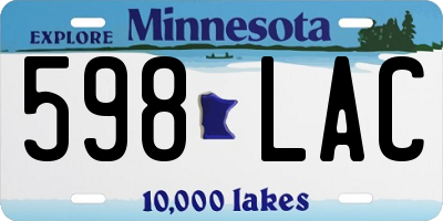 MN license plate 598LAC