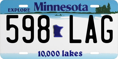MN license plate 598LAG