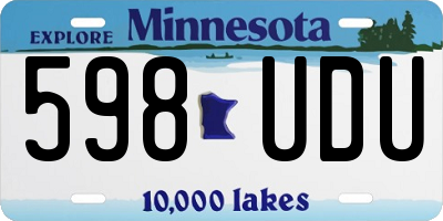 MN license plate 598UDU