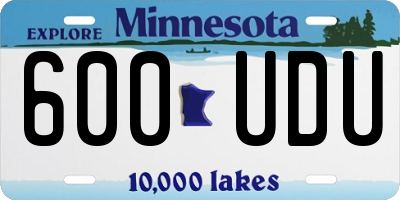 MN license plate 600UDU