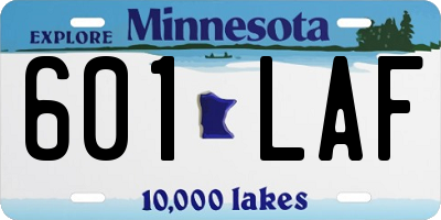 MN license plate 601LAF