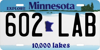 MN license plate 602LAB