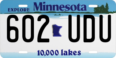 MN license plate 602UDU