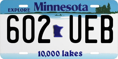 MN license plate 602UEB