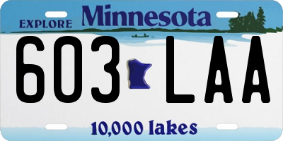 MN license plate 603LAA