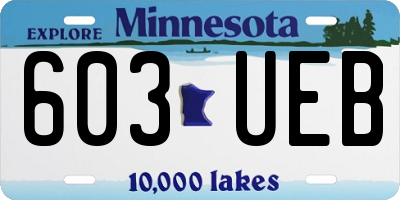 MN license plate 603UEB