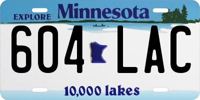 MN license plate 604LAC