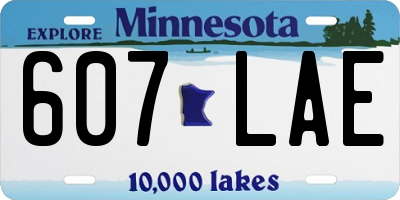 MN license plate 607LAE