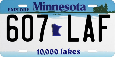 MN license plate 607LAF