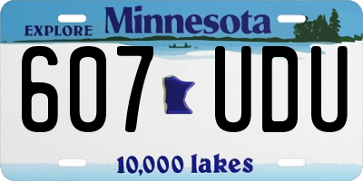 MN license plate 607UDU
