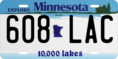 MN license plate 608LAC