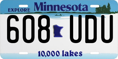 MN license plate 608UDU